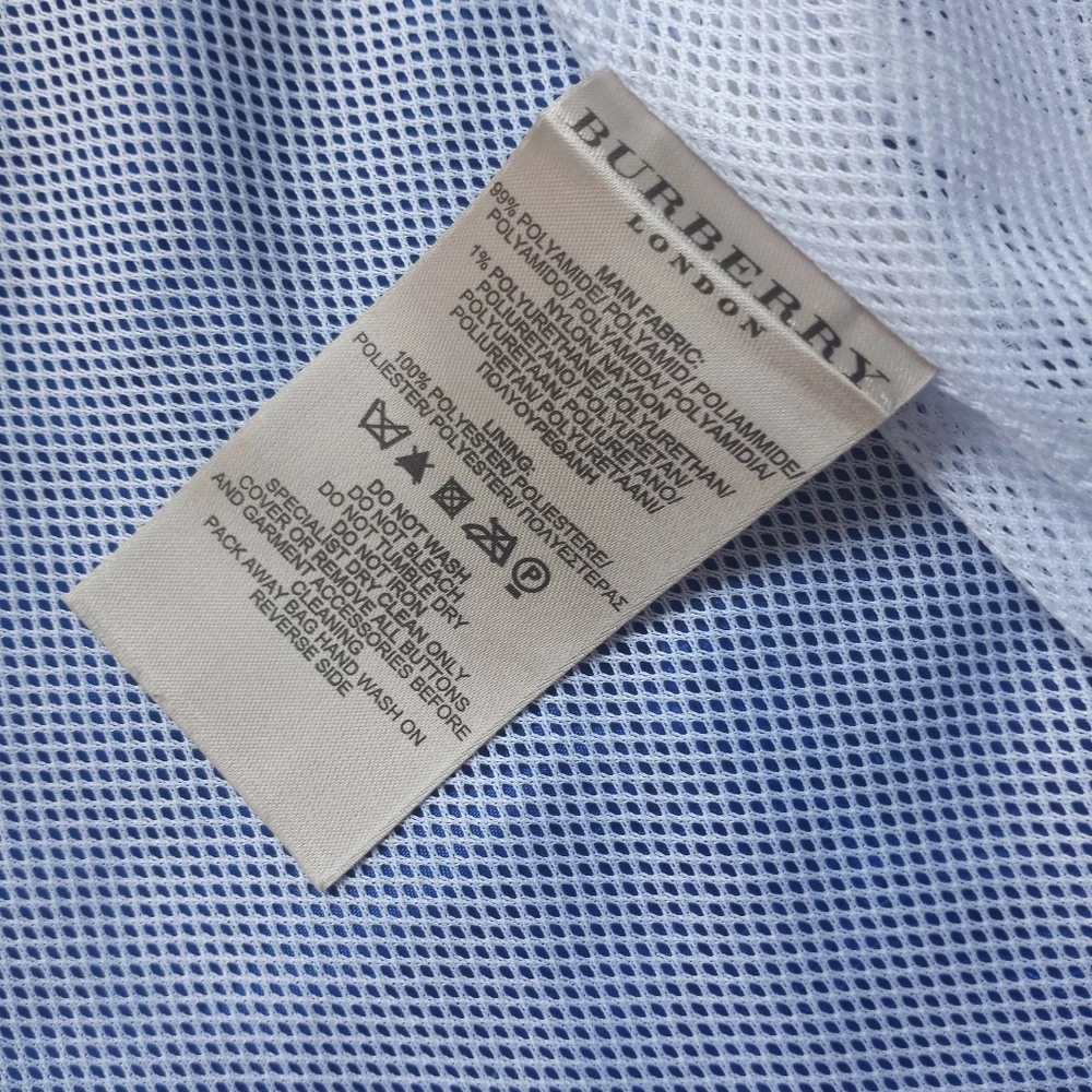 Burberry Blue Windbreaker Nylon Trench Coat - Picture 16 of 16